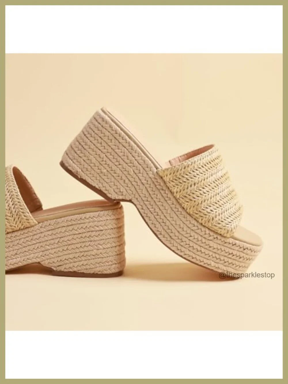 Espadrille Platform Wedge Sandals Women Non-Slip PU Leather